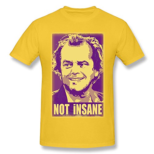 CaiTian Men's One Flew Over The Cuckoo's Nest T-Shirt - Quotes T Shirts Yellow US Size L