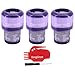 DingGreat 3Pcs Accesorio de Filtro Lavable para Aspiradora Dyson V11 SV14 Cyclone Animal Absolute Total Clean Reemplace # DY-970013-02 & 97001302