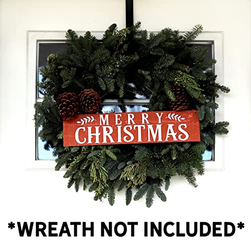 Rustic Red Merry Christmas Metal Sign, Wreath Sign Attachment #TOP1