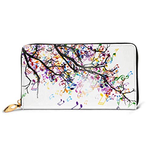 Preisvergleich Produktbild JHGFG Mode Handtasche Reißverschluss Brieftasche Abstrakter Zweig Bunte Musik Telefon Kupplung Geldbörse Abendkupplung Blockieren Leder Brieftasche Multi Card Organizer