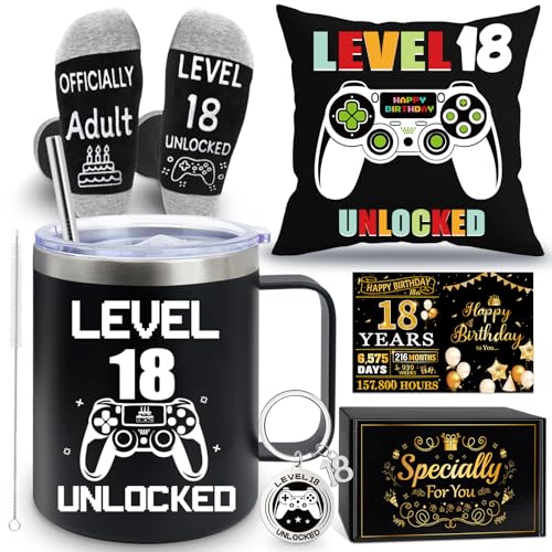 MOTONG 18th Birthday Gifts for Boys - Gamer Gift Baskets for 18th Birthday Boys Cool Presents for Teen Boy Son Grandson Boyfriend Nephew Friend with Chrismas Halloween