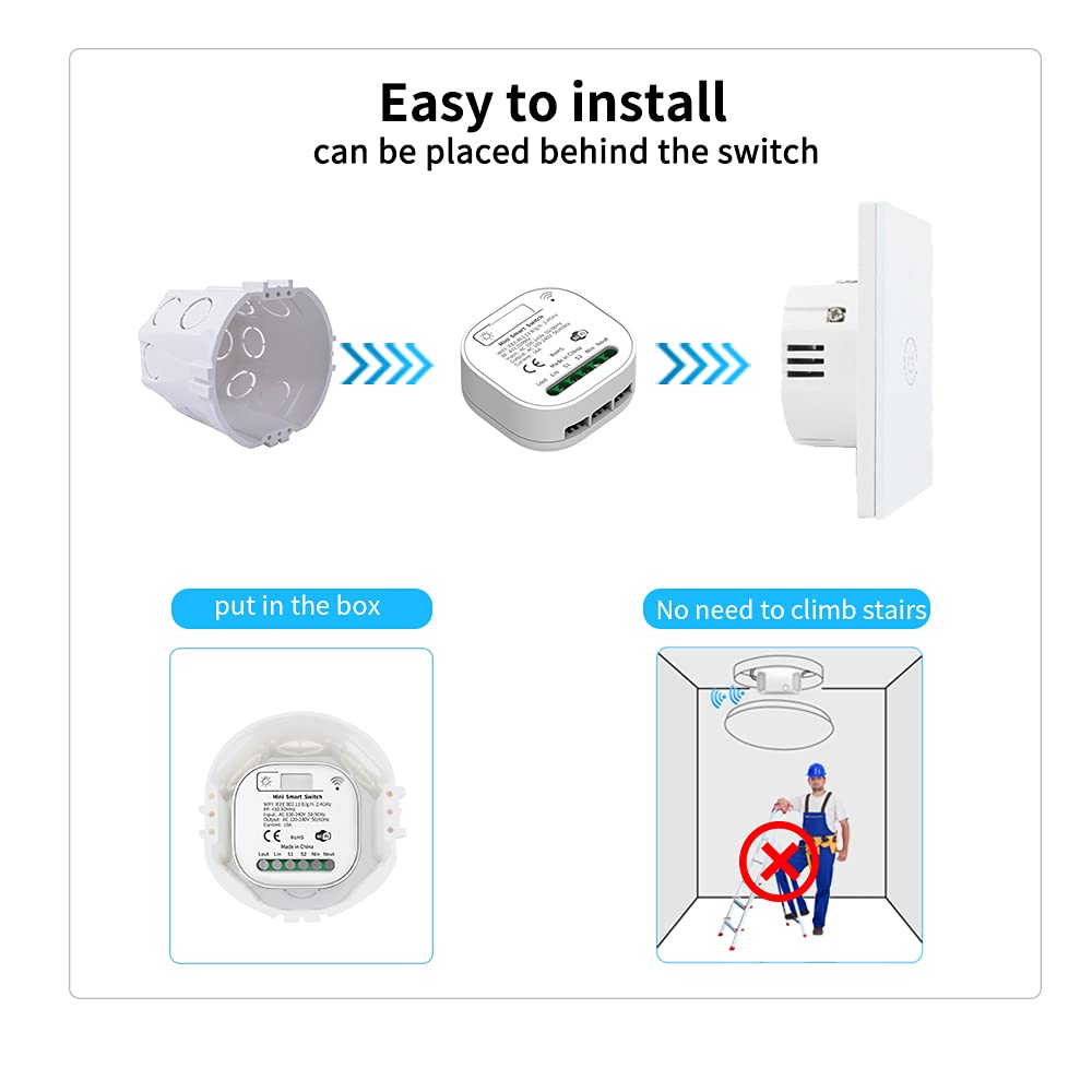 MOES Wireless RF433 und WiFi Lichtschalter Fernbedienung, Keine Batterie