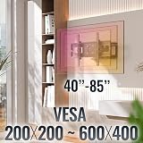 RICOO R06-F Uniwersalny uchwyt ścienny do telewizora, uchylny, obrotowy, ok. 100-188 cm, do telewizorów LED, LCD, OLED, zakrzywionych i płaskich, VESA 300 x 200 - 600 x 400
