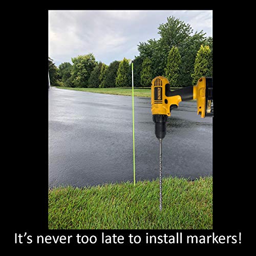 Keyfit Tools 12" Stainless Steel Contractor Grade MarkerBit Driveway Marker Installation Drill Bit Easily Drill in Driveway Markers Stakes reflectors Snow plow Markers ~Frozen Ground & Ice No Problem
