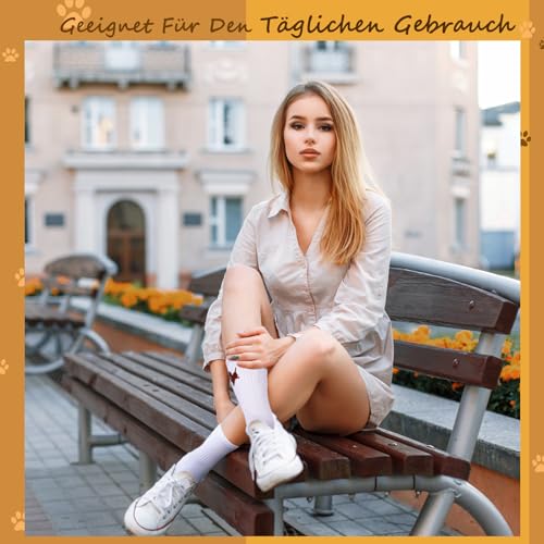 Utensilsto 3 Paare Damen Dackelsocken Tennissocken Sportsocken, Dackel Geschenke Atmungsaktive Socken Damen Baumwolle Mittelrohrsocken, Crew Socken für Hundebesitzer 38-42