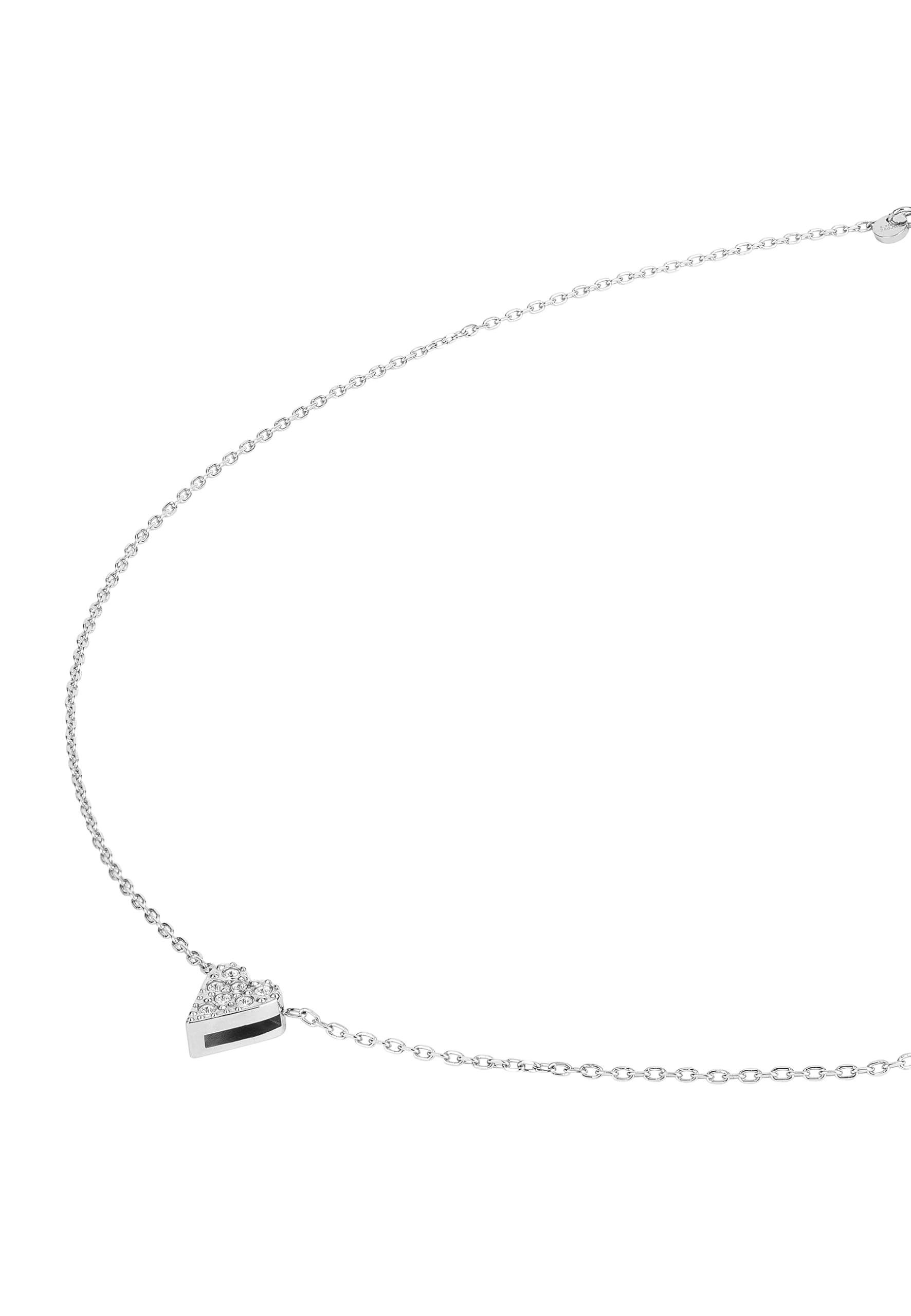 Breil, Collezione Amulet, Collana Donna in Acciaio Lucido IP Gold, Impreziosito da Ciondolo Cuore con Pavé di Cristalli, Chiusura Regolabile, Lunghezza fino a 45 cm, Idea Regalo Donna