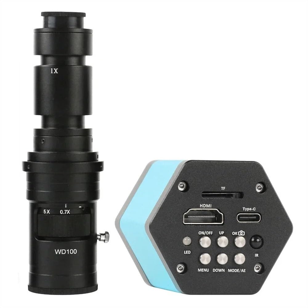 Microscope 8.3MP 4K HDMI Microscope Camera 1080P 60FPS HDMI USB Type C Industrial Microscope Camera with 500X Lens
