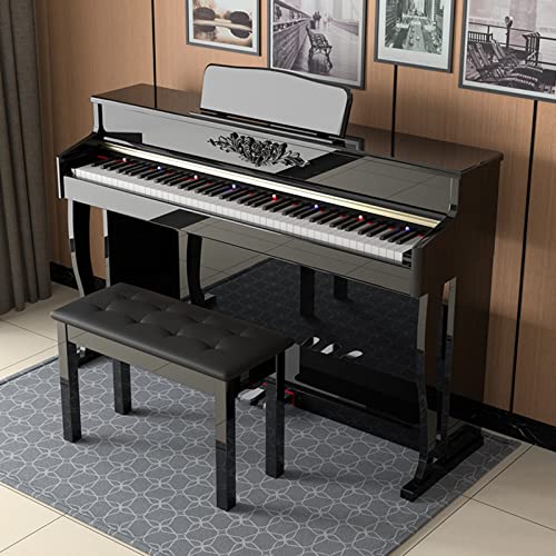 88 Touches Piano Numérique Lesté Hammber Action Clavier Électrique Piano Support Bluetooth MIDI Avec Support De Meubles, Triple Pédale, Tabouret for Débutants Et Professionnels (Color : Black_With li - Les Beatles, Paul McCartney, John Lennon, RIngo Starr, George Harrison 88 Touches Piano Numérique Lesté Hammber Action Clavier Électrique Piano Support Bluetooth MIDI Avec Support De Meubles, Triple Pédale, Tabouret for Débutants Et Professionnels (Color : Black_With li – Image 3