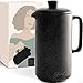 STEINZEIT Design French Press (1L) – Kaffeebereiter aus robuster Keramik - Kaffeezubereiter mit präzisem Ausguss – French Press 1 Liter für bis zu 6 Tassen – Kaffeepresse schwarz