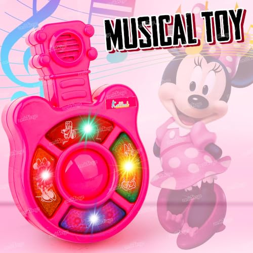 Image of Zest 4 Toyz Musical Guitar Toy for Kids with Colorful LED Lights and Sound Toy Battery Operated Baby Toys Musical Instrument Toys Birthday Gift for Kids Boys & Girls - Dark Pink