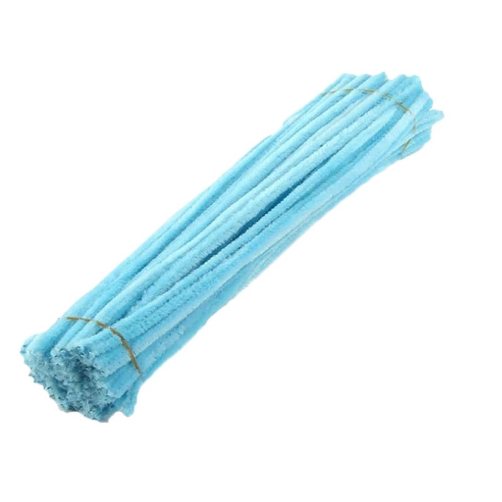 100/200/300/400/500pcs steli di ciniglia scovolini for bambini strisce peluche for giocattolo educativo artigianale forniture fai da te fatte a mano per Artigianato DIY(LIGHT BLUE,500pcs)