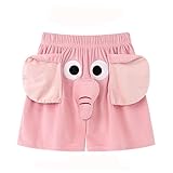 Funny Elephant Pajama Shorts – Quirky Sleepwear with Squeaky Elephant Trunk, Comfortable & Playful Shorts for Men and Women (Pink, L)