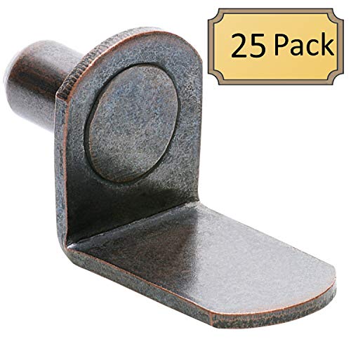 1/4" Bracket Style Cabinet Shelf Support Pegs - Antique Bronze - 25 Pack #TOP1