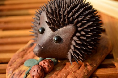Chinese Yixing Handmade Zisha Tea Pet Hedgehog With Food Tea Ceremony Decoration #TOP1
