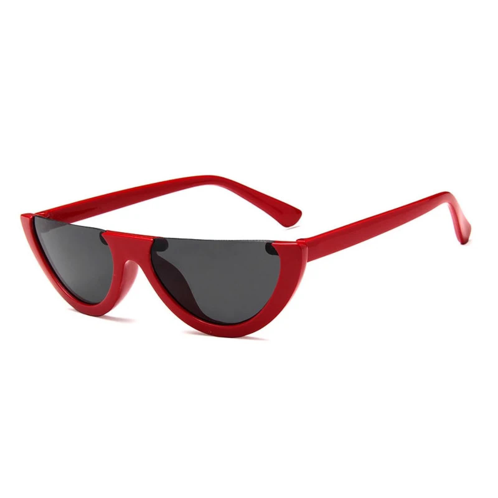 XYXZYX Fashion Sunglasses Women Vintage Cat Eye Punk Men Shades Eyewear Retro Street Photography Party Eyeglasses Uv400(Red Gray)