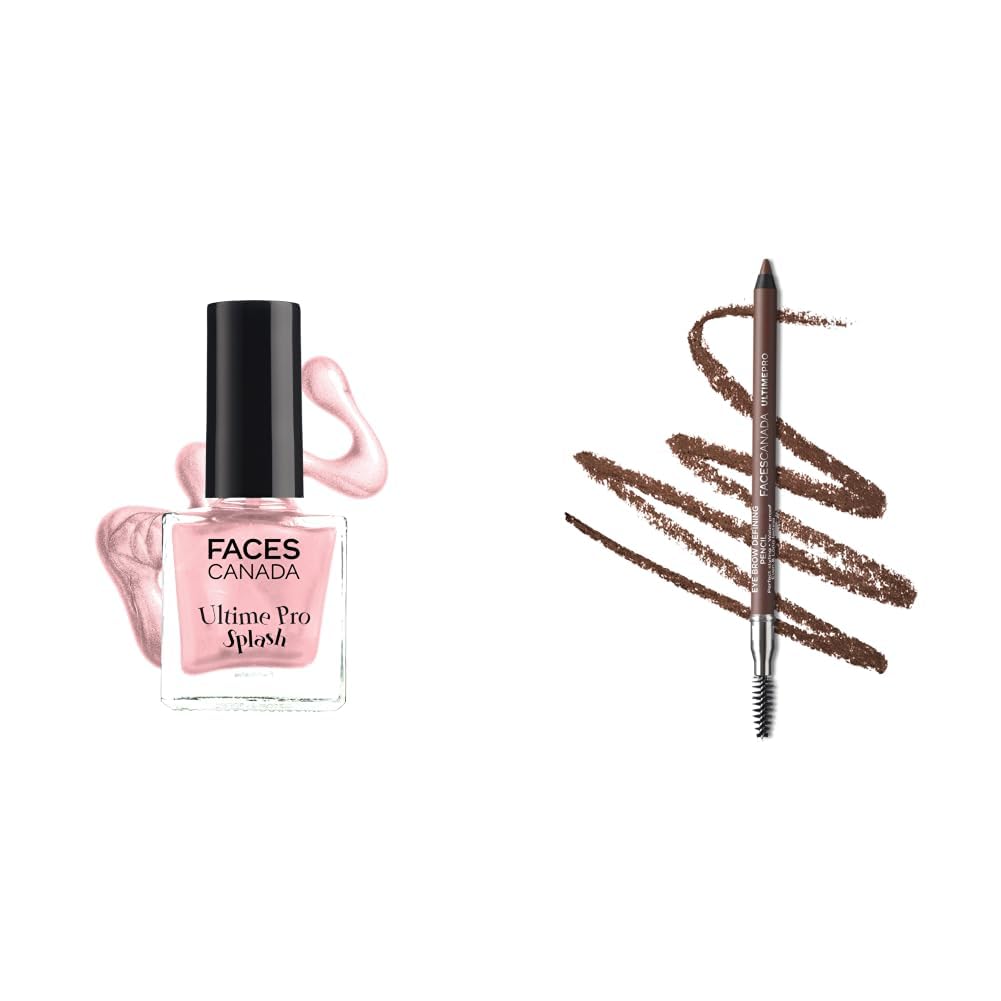 FACESCANADA Splash Glossy Finish Nail Enamel Twinkle 36 8ml & Ultime Pro Eyebrow Defining Pencil - Dark Brown 02, 1.2 g-image-27