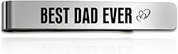 Best Dad Ever Gifts Worlds Best Christmas Gifts for Dads New Dad Birthday Gift for Dad Stainless Steel Tie Clip Bar Legal Dia dos Namorados Presente de Dia dos Pais Presentes para Bônus Pais Padrasto