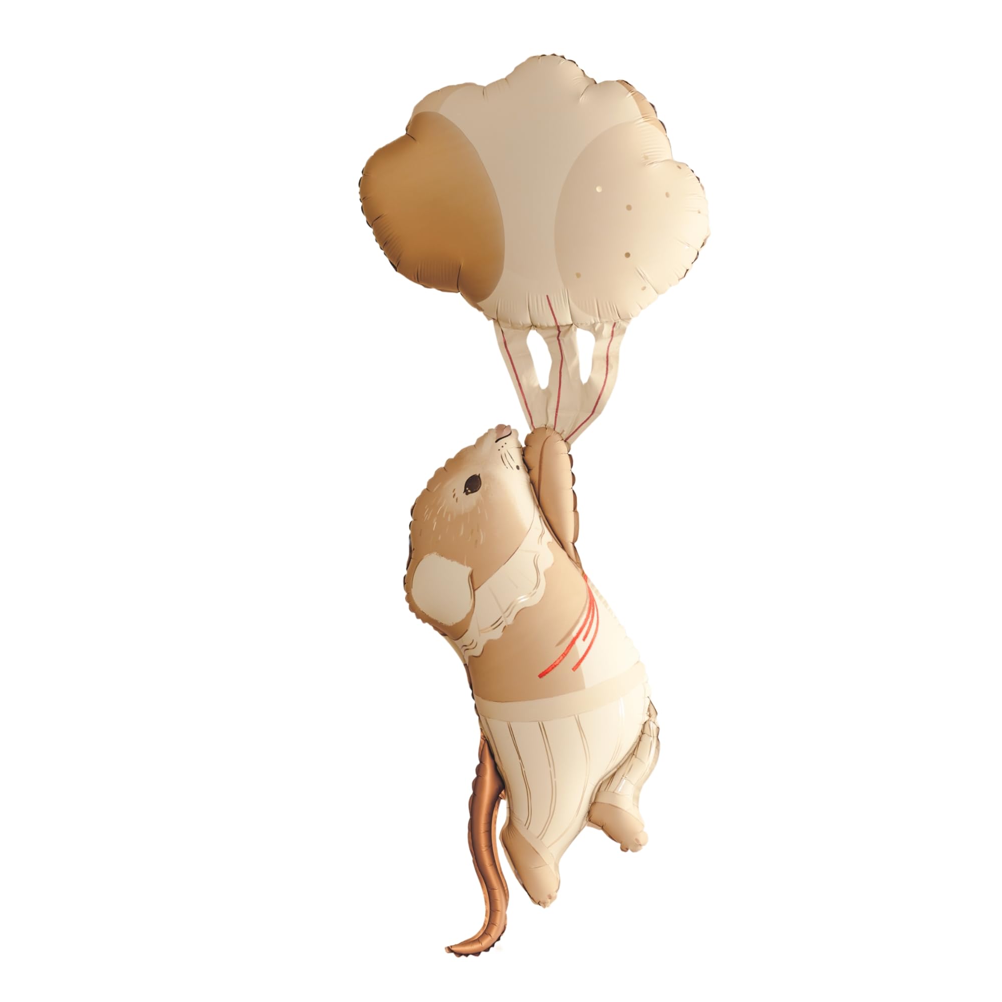 Foil Balloon Mouse with Balloons 44 x 104 cm - Balloon for Helium or Air - XXL Figure Balloon - Foil Balloon as Decoration - Balloon for Birthday Baby Shower Children Party - Beige Light Brown