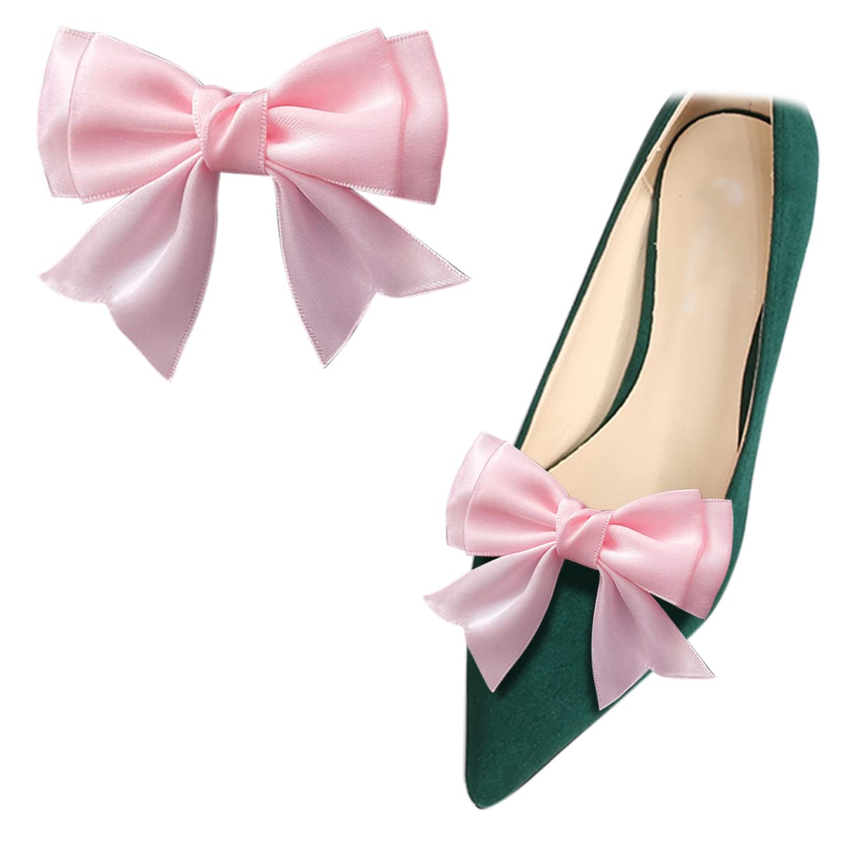 Shoeklipswomens Bow Shoe Clips Detachable Satin Shoe Decoration