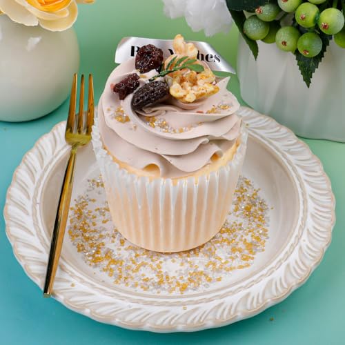 Image of Gold Silver White Sanding Sugar Sprinkles Mix, 4.6 oz Edible Sparkling Sugar Crystals for Baking Topping, Cupcakes, Cookies, Ice Cream & Cake Decorating, Wedding Graduation Party Christmas Supplies