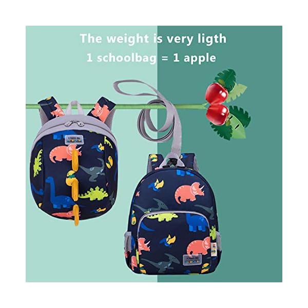 willikiva Dinosaurier Kleinkind Mini Rucksack Kinder Baby Sicherheitsgeschirr Leine Wasserdicht Jungen und Mädchen – Bild 5