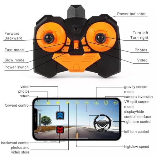 Image of TRISHA TOYS Remote Control Car with WiFi Camera, 2.4GHz High Speed Alloy Off Road Truck Fast Racing Vehicle Electric Hobby Toy Car Gift for Boys Kids Teens Adults, Black