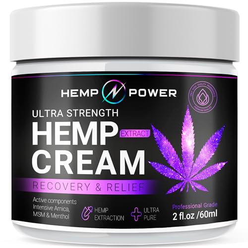 Hemp Power Joint Muscle Relief Cream, with Hemp, Menthol, MSM Arnica, Support Your Back, Muscles, Joints...