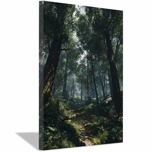 Poster nature de forêt sombre XENIOU 40x60cm encadrée pour déco murale