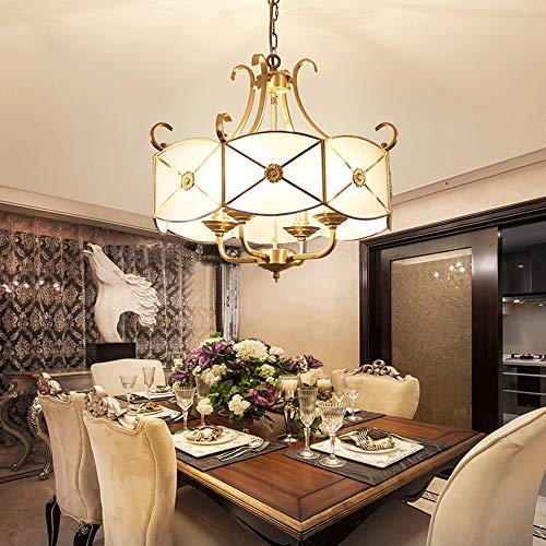 Taimowei E14*4 European-Style Gold-Plated Chandelier Chandelier Copper Dining Room Chandelier Living Room Light In The Bedroom Modern Minimalist Dining Room Lamp Creative Atmosphere Personality L #TOP2