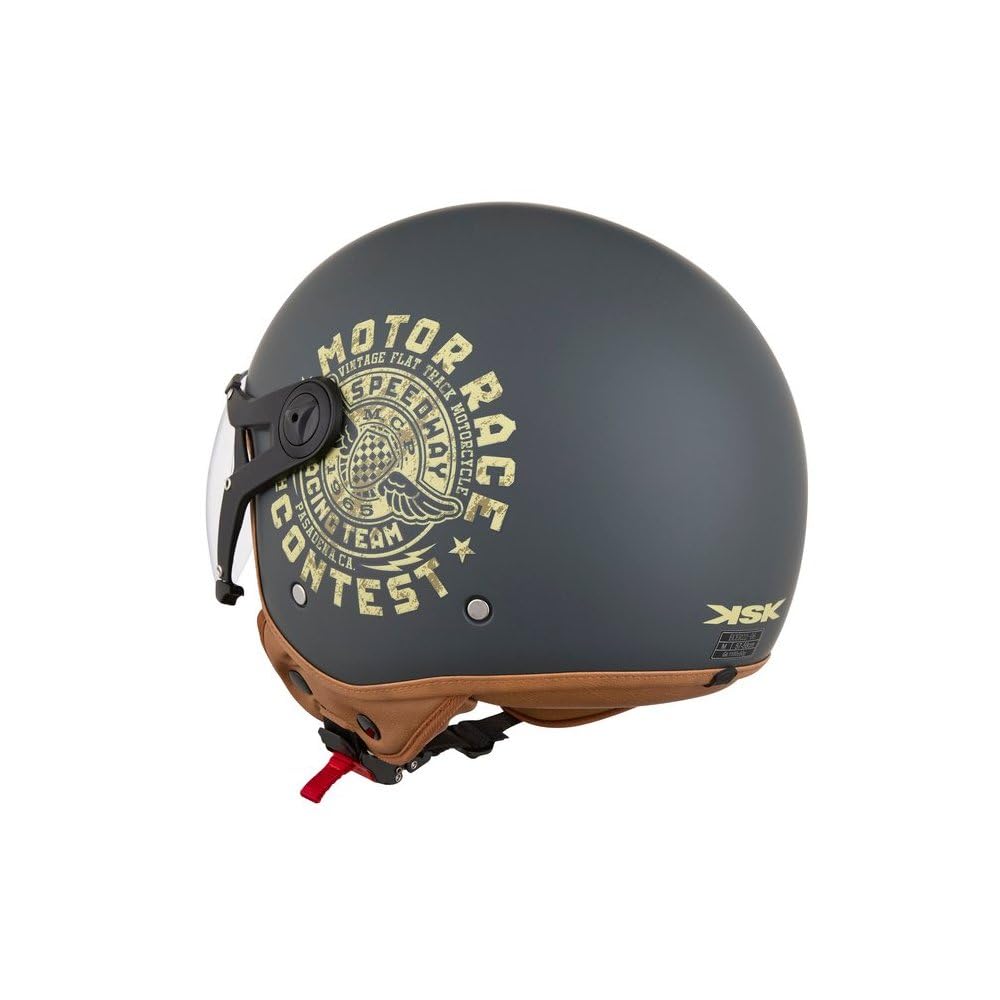 KSK Jethelm MOTORS Mattgrau – ECE R 22.06 zugelassen – Größe L (59-60cm) – ABS-Schale