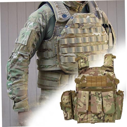 Chaleco airsoft Molle ajustable con paneles de camuflaje de alta resistencia 6