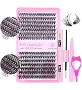 Boahankuke Lash Clusters Kit 280PCS Individual Lashes Thick Lash Extension Kit D Curl Eyelash Ext...