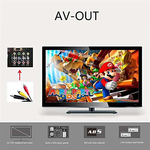 image for Nicico Wireless Classic Handheld Game Console, Built-in 620 Classic Ga