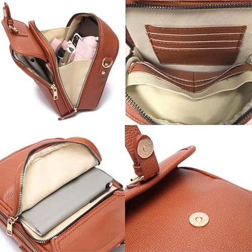Sculptiure Crossbody Bag, New Crossbody Leather Bag, Multi-Layer Vintage Anti Theft Shoulder Bags with 10 Card Slots3