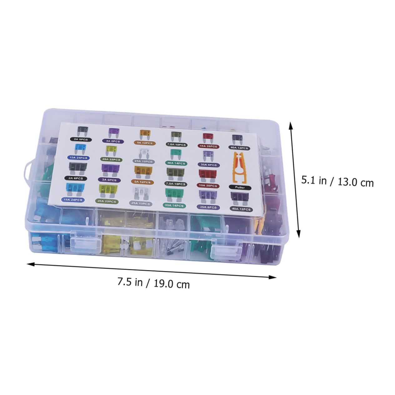 Kit Assortito Fusibili Auto Basso Profilo 300pezzi in Lega di Zinco e PC con Estrattore per Auto e Veicoli