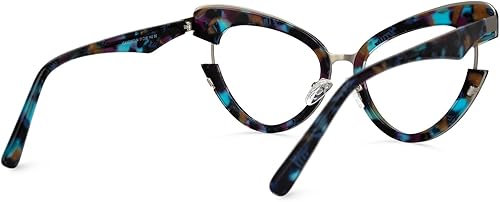 Miniatura 6 de VOOGLAM Elegantes gafas de bloqueo de luz azul de ojo de gato de gran tamaño para mujer, antifatiga ocular, gafas UV Jazzy