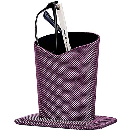 Image of 2 Pcs a Set, Plush Lined Eyeglasses Holder Stand Case Protective Glasses Case for Desks