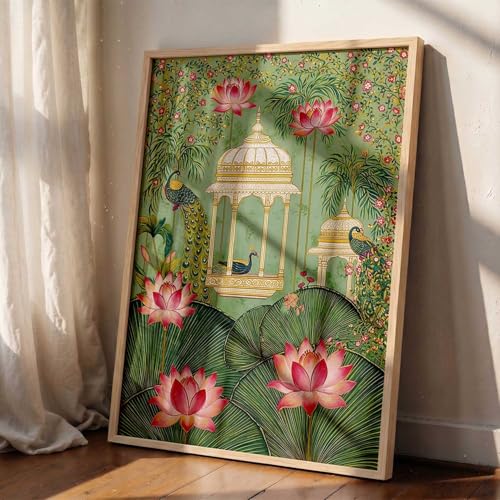 Image of kotart Madhubani Art Wall Painting Traditional Home Decoration With Frame For Living Room Bed Room Hotel Wall Decor Digital Reprint (13X17 inch)