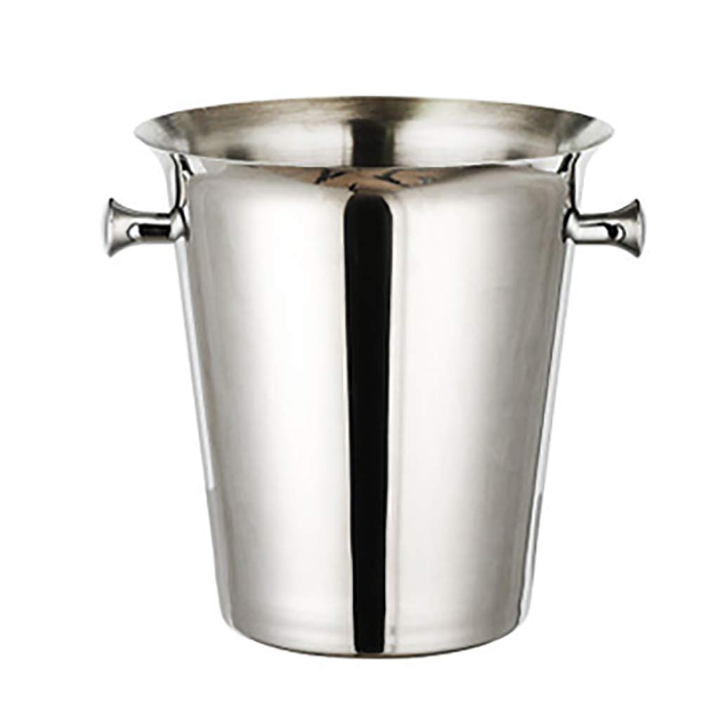 LPGY 5L Stainless Steel Champagne Bucket, Ice Beverage Tub with 2 Holden, Ice Bucket Wine, Wine Chiller Bucket, Silver/Gold/Bronze