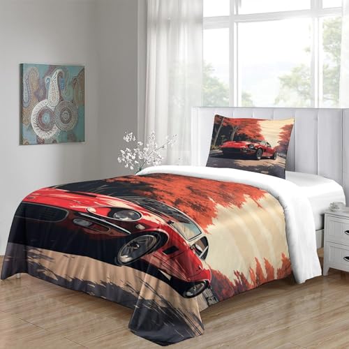 Parure de lit microfibre avec fermeture à glissière motif sport 3D