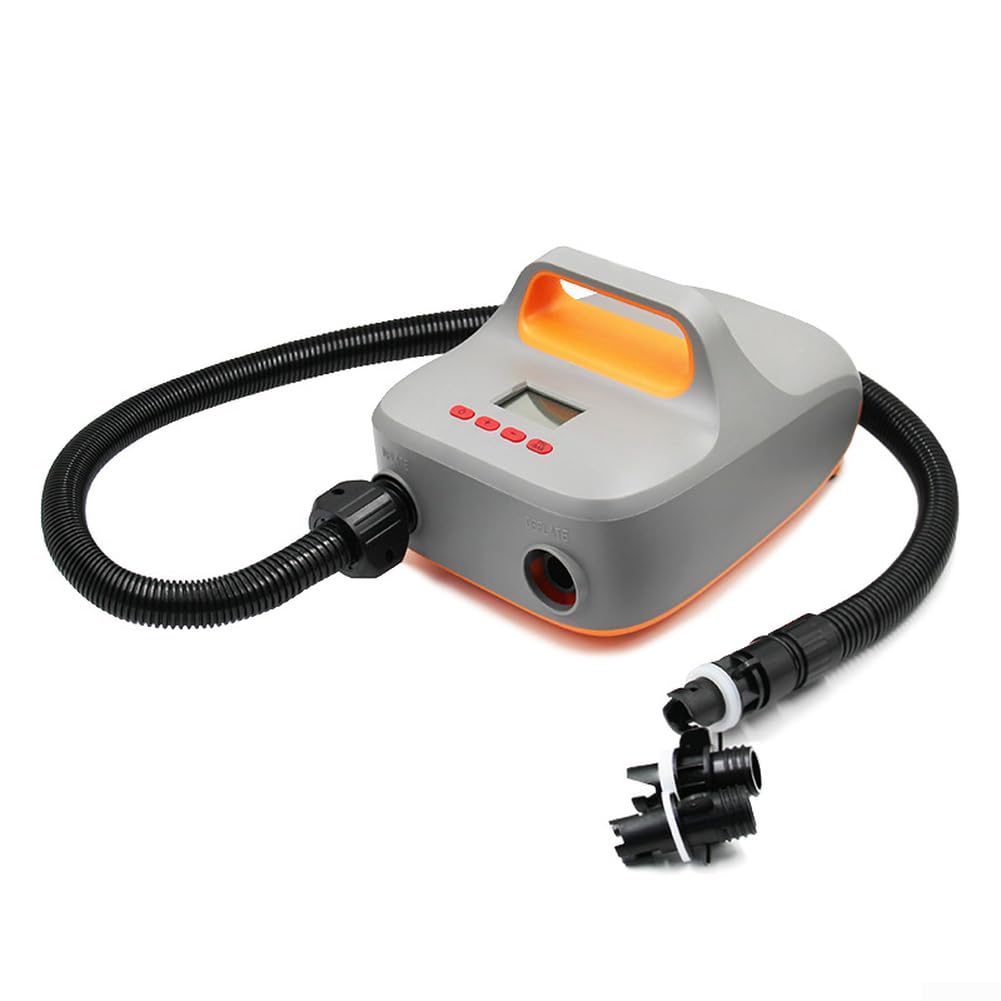Honseadek Pompe à air électrique pour planche à pagaie, gonflable haute pression 12 V | Pompe jusqu'à 20 psi, booster portable rapide pour kayak, planche de surf, radeau et bateau avec 3 buses