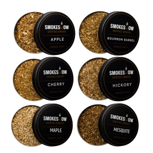 Wood Chips for Cocktail Smoker 4 oz tins. Apple, Hickory,