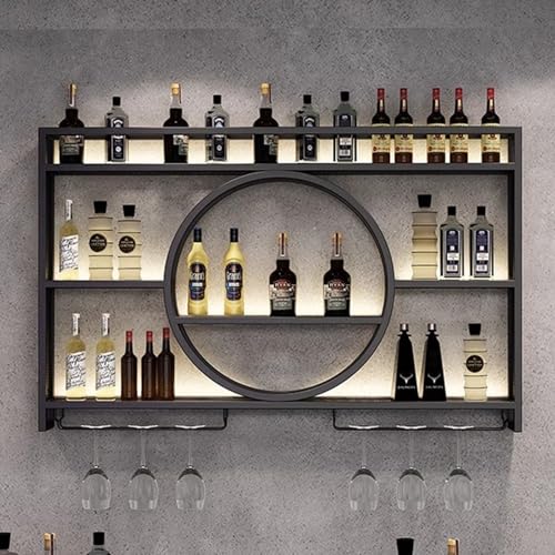 Casier à vin mural moderne avec support verres et rangement multi-crochets