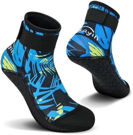 Yikayin Neoprensocken, 3mm Wattsocken Tauchsocken für Männer Damen Herren Frauen, Schwimmsocken Beachsocken für Schnorcheln Kajakfahren Jetskifahren SUP