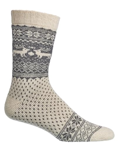 Image of Leo Design 2 Pairs Norwegian Alpaca & Merino Wool Sock Women, Winter Thermal Knitted, Nordic warm Crew, Comfortable Hygge
