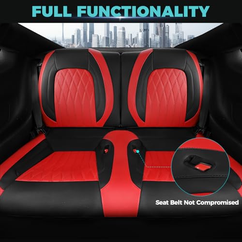 Image of Custom Fit Seat Covers for Ford Mustang Coupe 2015-2025, BlackRed