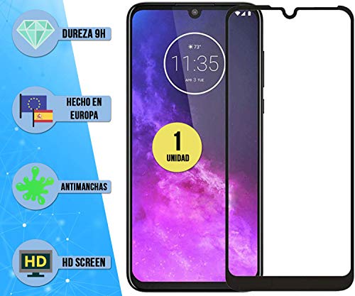 im77r 1 Unidad de Protector de Pantalla Premium 3D Cristal Vidrio Templado Transparente 9H Compatible para Motorola Moto One Zoom (Negro) Anti Arañazos Anti Golpes Facil Instalacion