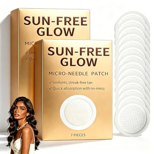 PurevLab Sun Free Glow Tanning Patches Microdarts Self-Tanning Patches Gentle No-Sun Tanner for Face & Body Streak-Free Natural Tan for All Skin Types(2 boxes)