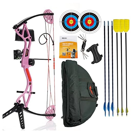 ANNASTAR Linkboy Kids Compound Bow Set 10-20 lbs Tension is Suitable for Ages 5-15(Pink)