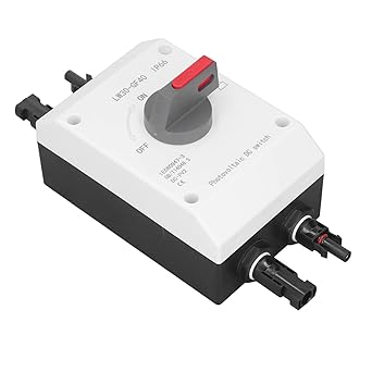 KTM Healthcare Photovoltaic Isolator Solar Switch, 1200V 32A Rail Mounting DC Isolator Solar Switch Insulated IP66 Waterproof for Boat (Basic)